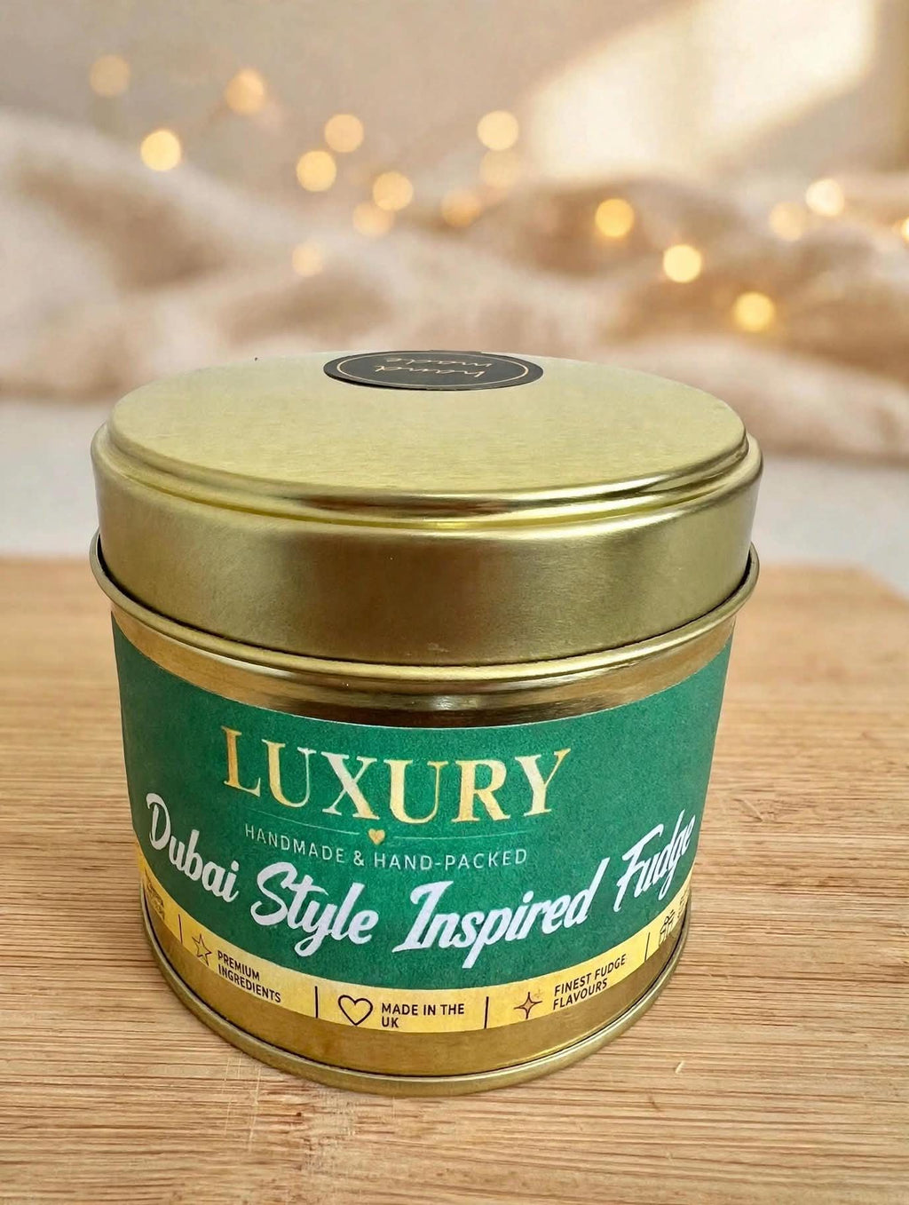 Handmade Dubai Style Pistachio Chocolate Fudge Gift Tin
