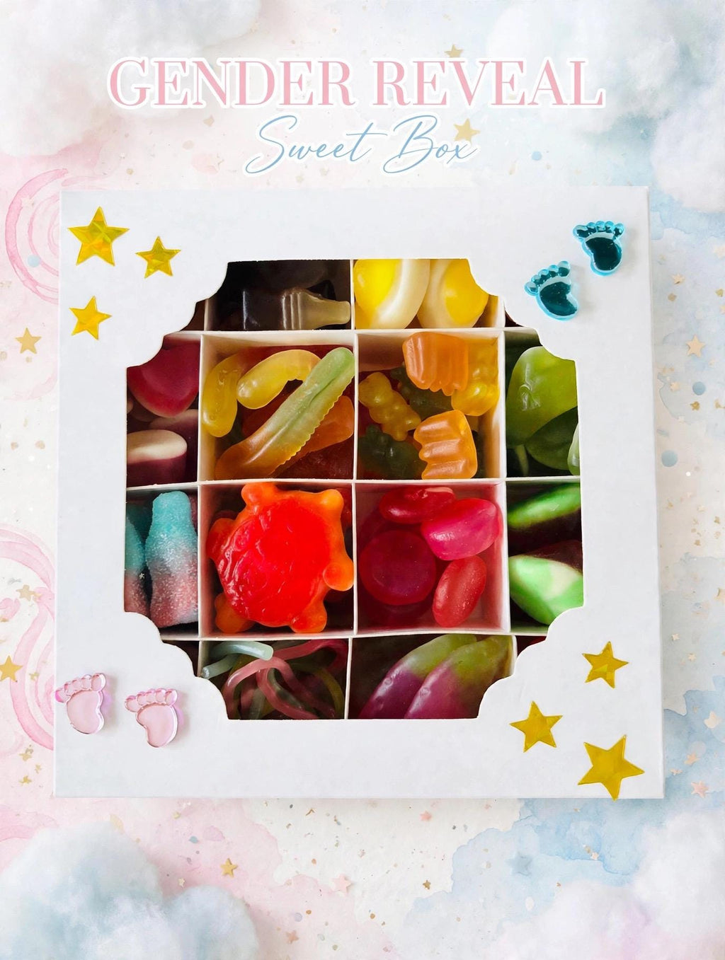Pink Blue Baby Shower Sweet Box, Gender Reveal Sweet Gift Box