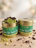 Handmade Dubai Style Pistachio Chocolate Fudge Gift Tin