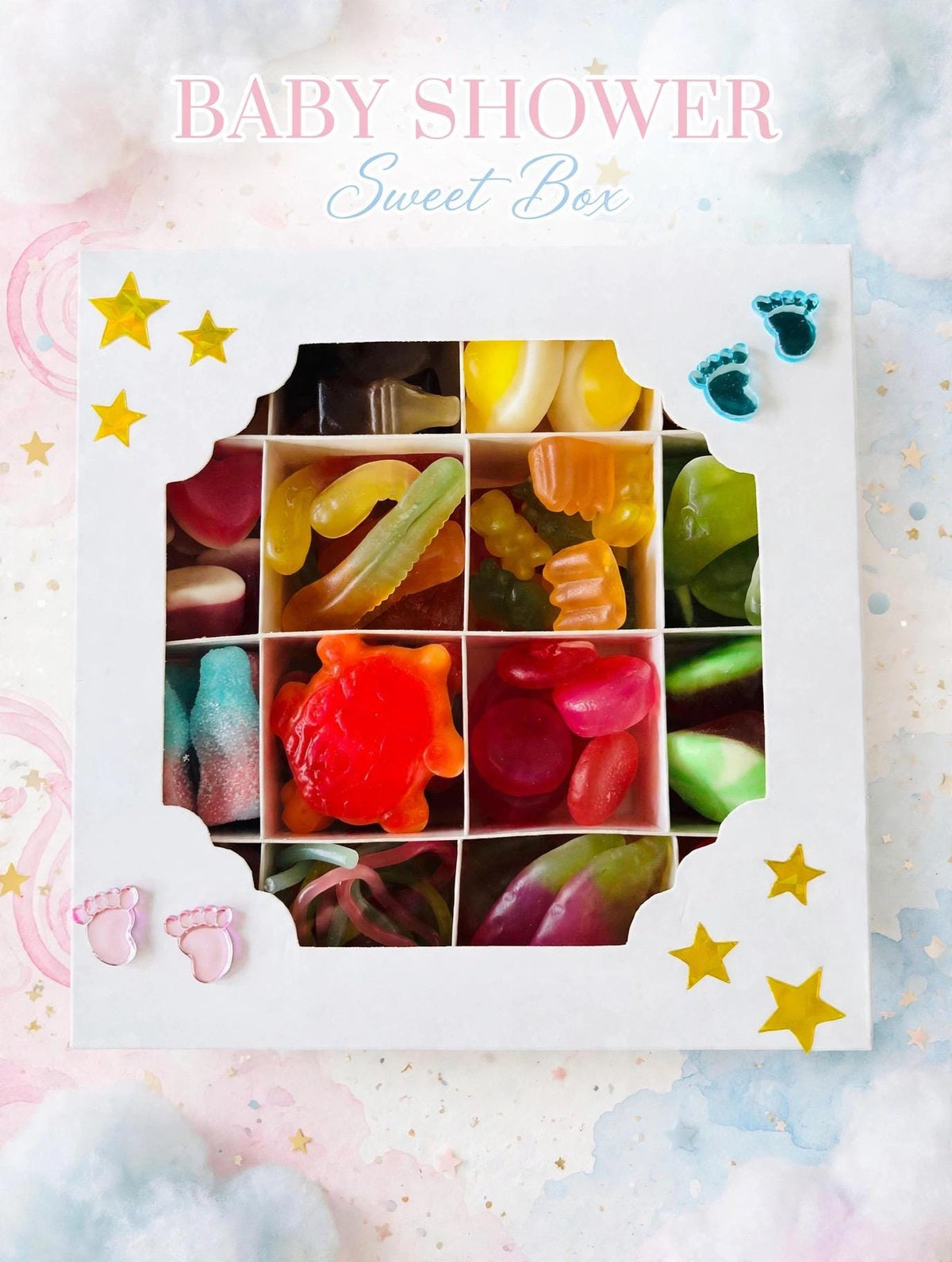 Pink Blue Baby Shower Sweet Box, Gender Reveal Sweet Gift Box