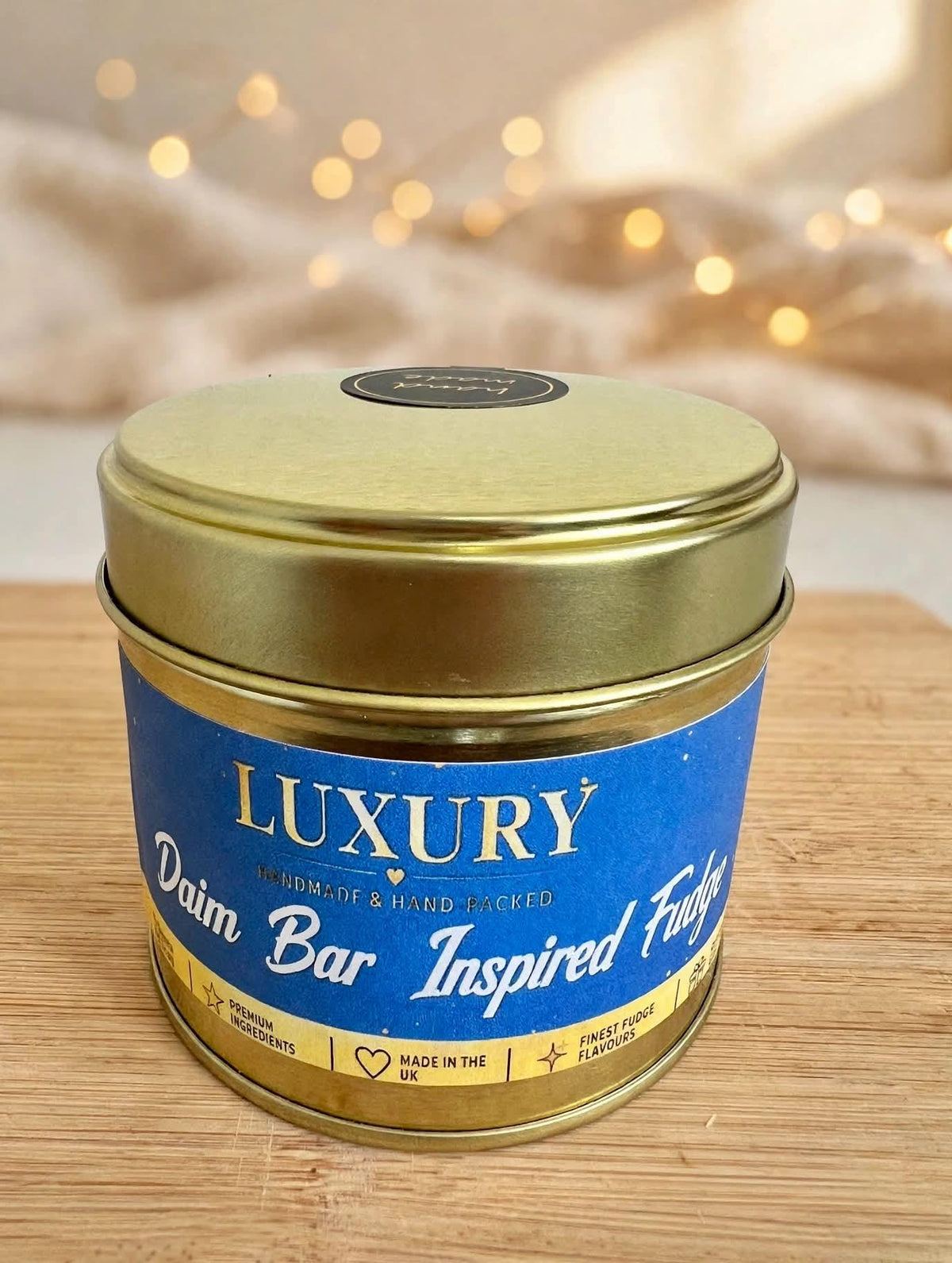 Handmade Daim Bar Fudge Gift Tin: Chocolate Caramel Crunch (160g)