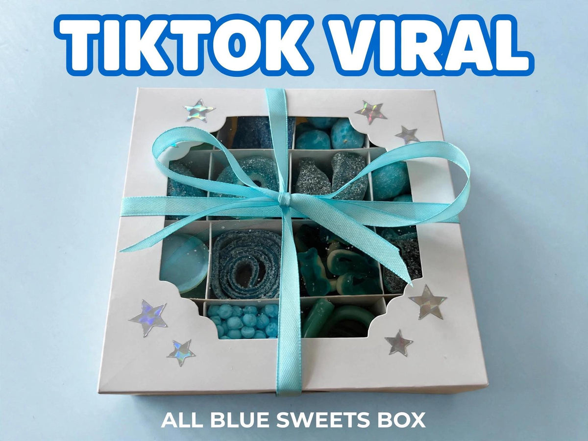 Blue sweets gift box. TikTok viral sweets. All Blue sweets mix.