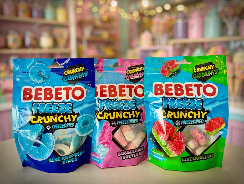 Bebeto Freeze Dried Candy Bundle, 3 Flavors (Bubblegum, Watermelon, Blue Raspberry)